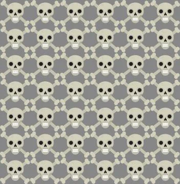 Skull and bones seamless pattern. Skeleton repeating texture. Skulls endless Stock Illustration