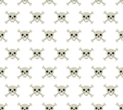 Skull and bones seamless pattern. Skeleton repeating texture. Skulls endless Stock Illustration