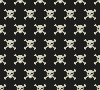 Skull and bones seamless pattern. Skeleton repeating texture. Skulls endless Stockillustratie