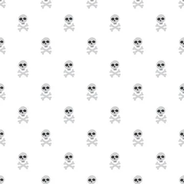 Skull and bones Seamless Pattern. Cartoon Pirate elements and objects. back.. Stock Illustration