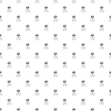 Skull and bones Seamless Pattern. Cartoon Pirate elements and objects. back.. Illustrazione stock