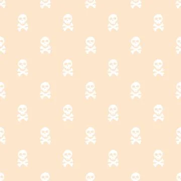 Skull and bones Seamless Pattern. Cartoon Pirate elements and objects. backgr イラスト素材