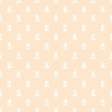 Skull and bones Seamless Pattern. Cartoon Pirate elements and objects. backgr Illustrazione stock