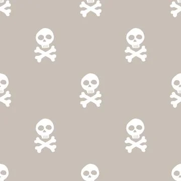 Skull and bones Seamless Pattern. Cartoon Pirate elements and objects. backgr イラスト素材