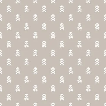 Skull and bones Seamless Pattern. Cartoon Pirate elements and objects. backgr Illustrazione stock