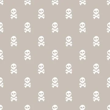 Skull and bones Seamless Pattern. Cartoon Pirate elements and objects. backgr Stock Illustration