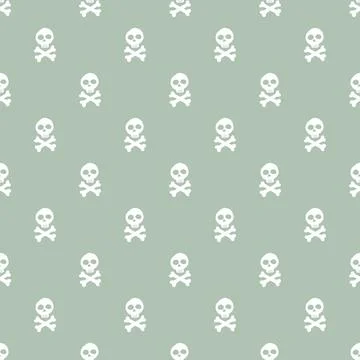 Skull and bones Seamless Pattern. Cartoon Pirate elements and objects. backgr Stock Illustration