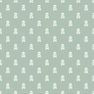 Skull and bones Seamless Pattern. Cartoon Pirate elements and objects. backgr Illustrazione stock