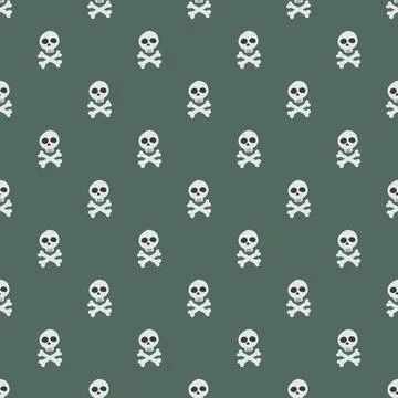 Skull and bones Seamless Pattern. Cartoon Pirate elements and objects. backgr イラスト素材