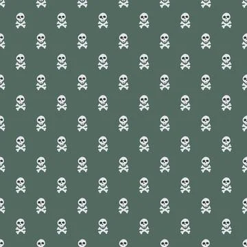Skull and bones Seamless Pattern. Cartoon Pirate elements and objects. backgr Stock Illustration