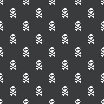 Skull and bones Seamless Pattern. Cartoon Pirate elements and objects. backgr Stock Illustration