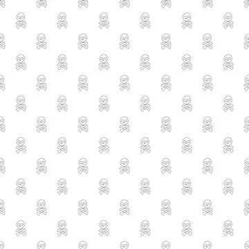 Skull and bones Seamless Pattern. Cartoon Pirate elements and objects. backgr Illustrazione stock
