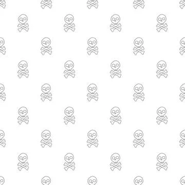 Skull and bones Seamless Pattern. Cartoon Pirate elements and objects. backgr Illustrazione stock
