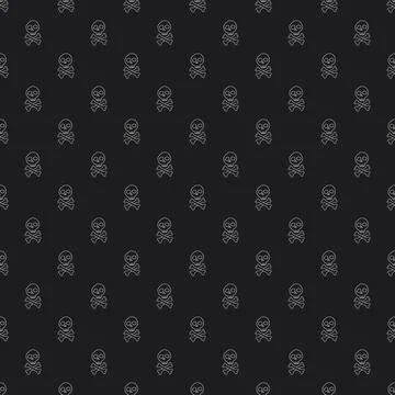 Skull and bones Seamless Pattern. Cartoon Pirate elements and objects. backgr イラスト素材