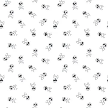Skull and bones Seamless Pattern. Cartoon Pirate elements and objects. backgr イラスト素材