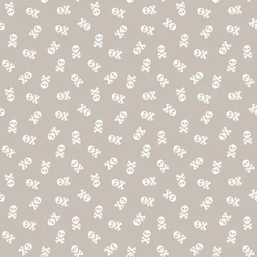 Skull and bones Seamless Pattern. Cartoon Pirate elements and objects. backgr Illustrazione stock
