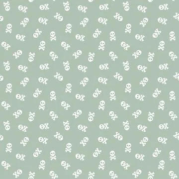 Skull and bones Seamless Pattern. Cartoon Pirate elements and objects. backgr Stock Illustration