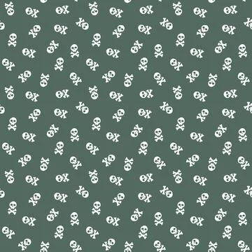 Skull and bones Seamless Pattern. Cartoon Pirate elements and objects. backgr イラスト素材