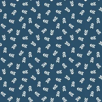 Skull and bones Seamless Pattern. Cartoon Pirate elements and objects. backgr イラスト素材