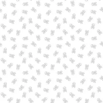 Skull and bones Seamless Pattern. Cartoon Pirate elements and objects. backgr イラスト素材