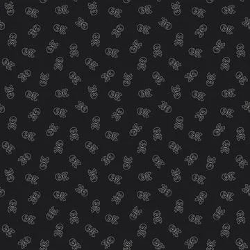 Skull and bones Seamless Pattern. Cartoon Pirate elements and objects. backgr 스톡 일러스트