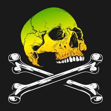 Skull and bones vector design. Ilustração Stock