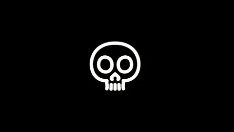 Skull and bones video animation icon Stock Footage 293997135