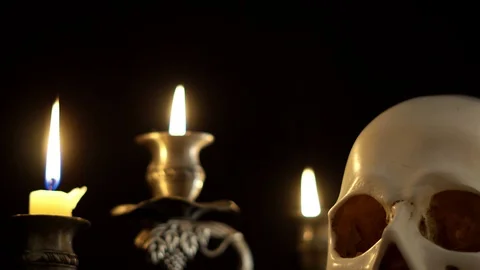 Skull and candles Video stock 101366636