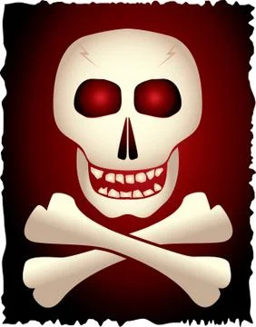 Skull and cross-bones on gradient background. Stock Illustration