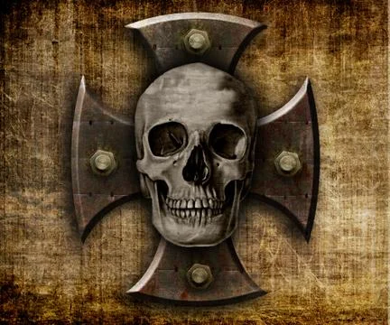 Skull and cross Stock Illustration
