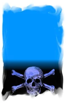 Skull and Crossbones on Blue Sheet with space for your Text or Design 스톡 일러스트