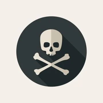 Skull and crossbones icon Stock Illustration