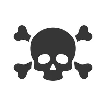 Skull and Crossbones Icon on White Background. Vector Stockillustratie