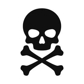 Skull and Crossbones Icon on White Background. Vector 스톡 일러스트