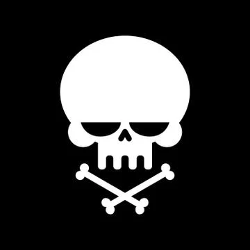 Skull and crossbones isolated. skeleton head. Sign danger of death Stock Illustration