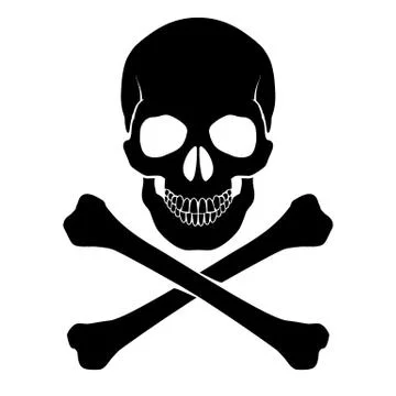 Skull and crossbones - a mark of the danger  warning Stock Illustration