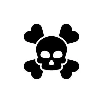 Skull and crossbones - a mark of the danger warning Stock Illustration