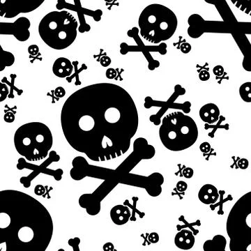 Skull and crossbones seamless pattern Stock Illustration