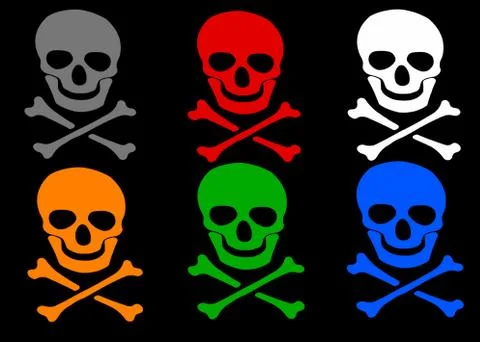 Skull and crossbones set Stock Illustration