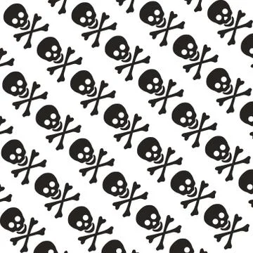 Skull and crossbones vector background Stock Illustration