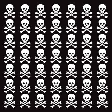 Skull and crossbones vector background Stock Illustration