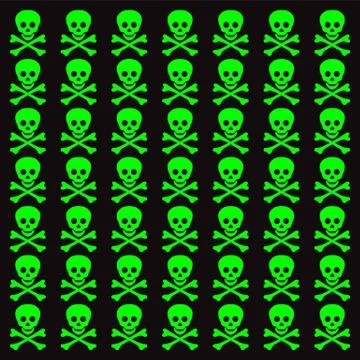 Skull and crossbones vector background toxic Stock Illustration