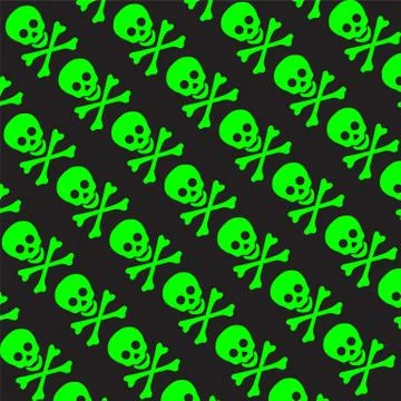 Skull and crossbones vector background toxic Stock Illustration