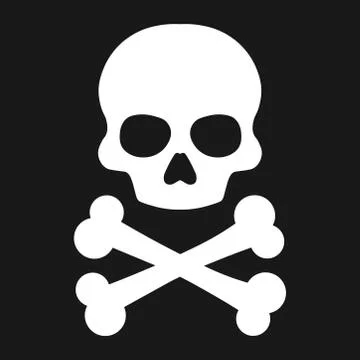 Skull and crossbones. Vector icon Stock Illustration