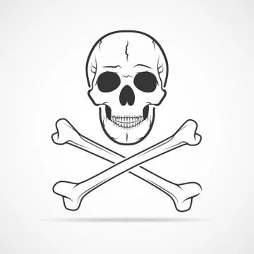 Skull and crossbones. Vector illustration Stock Illustration