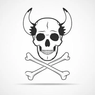 Skull and crossbones. Vector illustration Stock Illustration