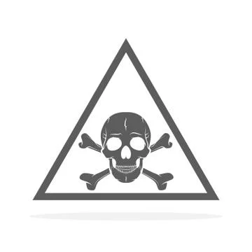 Skull and crossbones, warning icon. Vector illustration. Stock Illustration