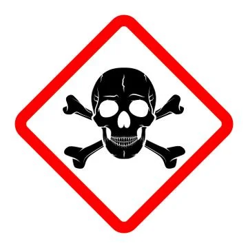 Skull and crossbones, warning icon. Vector illustration. Illustrazione stock