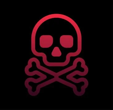 Skull and crossbones warning icon for cyber security concepts Stock Illustration