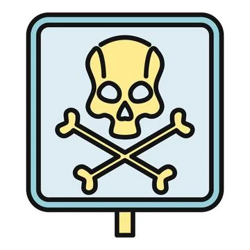 Skull and crossbones warning sign symbolizing danger Stock Illustration